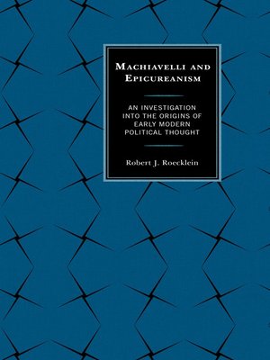 cover image of Machiavelli and Epicureanism